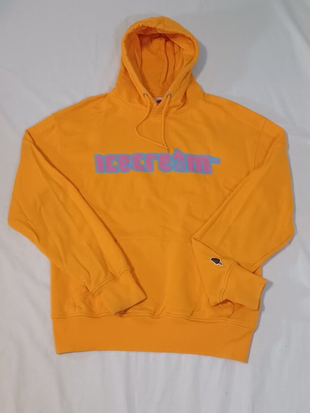 Icecream Billionaire Boys Club Hoodie Mens Small Orange Graphic Pullover BBC